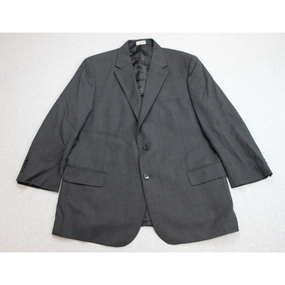 Jos A Bank Blazer Mens‎ 46R Gray 100% Wool 2 Button Notch Lapel Formal Jacket